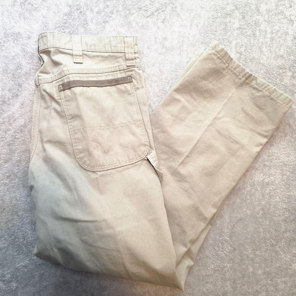 Wrangler RIGGS Workwear Carpenter Pants Mens 34x30 Beige Relaxed Fit Straight